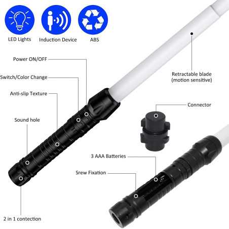 Sabre Laser Extensible Galactique : 7 Couleurs, Effets Sonores Réalistes - Le Jouet Ultime pour Guerriers Cosmiques !