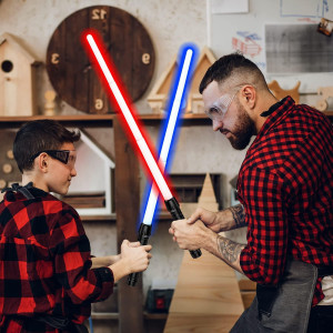 Galactic Warrior's Expandable Lightsaber with Realistic Handle and FX Sound