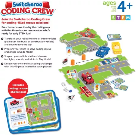Switcheroo Coding Crew : Robot de Codage Interactif pour Enfants (4+) - Apprentissage STEM et Jeu!