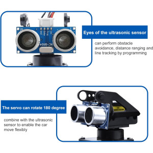 Robot car with wheels and remote control, part of KEYESTUDIO 4WD Bluetooth Smart Car Robot Kit for kids.