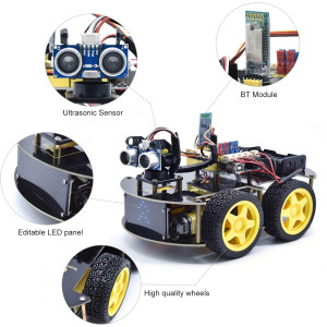 Kit de Voiture Robot Bluetooth 4WD KEYESTUDIO - Éducation STEM & Programmation