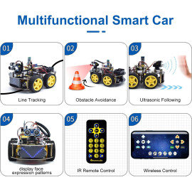 Keyestudio 4WD Bluetooth Smart Car Robot Kit: STEM Educational Toy for Kids