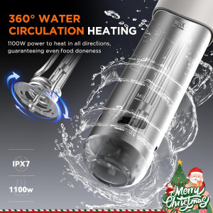 Cook with precision using the 4T7 Sous Vide Cooker 1100W, a smart kitchen appliance with wifi and bluetooth.