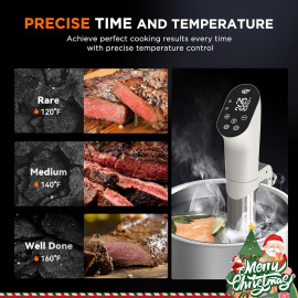 4T7 Sous Vide Cooker 1100W: Precision Cooking Waterproof Wi-Fi Control