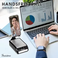 Support Téléphone avec Haut-Parleur Bluetooth Funistree: Son HD, Lampe LED & Cadeau Idéal!