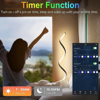 Smart RGB Spiral Floor Lamp: Modern LED Lighting with App Control