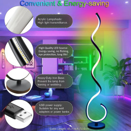Smart RGB Spiral Floor Lamp: Modern LED Lighting with App Control