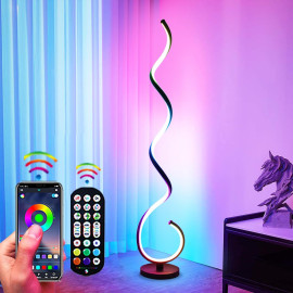 Lampadaire Smart RGB Spiral : éclairage LED - contrôle par application