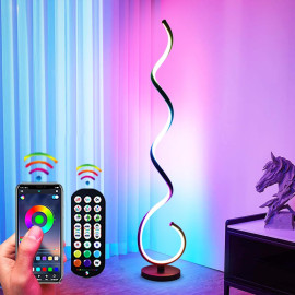 Smart RGB Spiral Floor Lamp: Modern LED Lighting with App Control