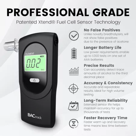 BACtrack Element : Alcootest Portable Professionnel - Mesure Précise et Facile de lAlcoolémie