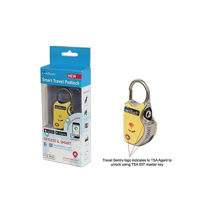 eGeeTouch Smart Travel Lock: TSA Approved, Bluetooth Tracking - Secure Your Luggage!
