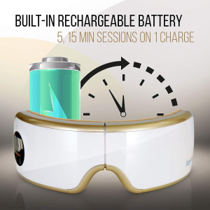 SereneLife Eye Massager: Wireless & Heated for Relaxation, Migraine Relief & Sleep Improvement