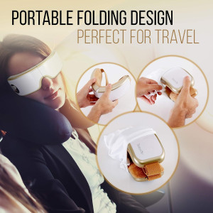 SereneLife Eye Massager: Wireless & Heated for Relaxation, Migraine Relief & Sleep Improvement