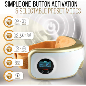 SereneLife Eye Massager: Wireless & Heated for Relaxation, Migraine Relief & Sleep Improvement