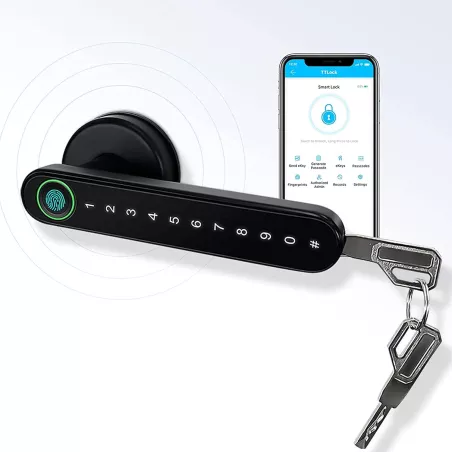 Serrure Intelligente CATCHFACE: Accès Facile, Sécurité Maximale – Fingerprint, Code, Appli & Clé!