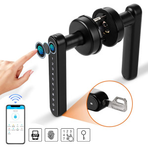 Smart lock with keypad, fingerprint scanner, and app for secure, easy access.