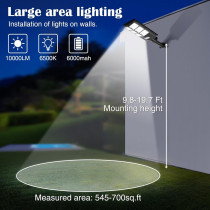 ZJOJO Waterproof Solar Street Lights, Motion Sensor & Remote, 2-Pack