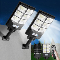 ZJOJO Waterproof Solar Street Lights, Motion Sensor & Remote, 2-Pack