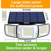 Lampes Solaires Intelamp, Capteur de Mouvement,Télécommande, Pack de 2