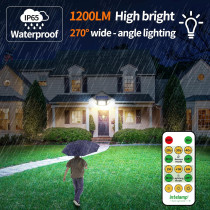 Intelamp Solar Lights, Waterproof, Motion Sensor & Remote, 2-Pack