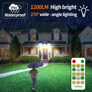 Intelamp Solar Lights,  Waterproof, Motion Sensor & Remote, 2-Pack