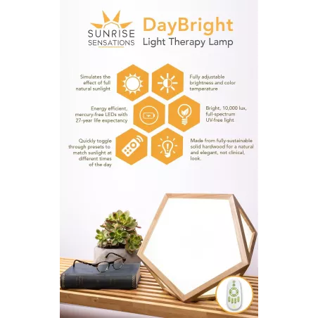 DayBright : Lampe de luminothérapie 10000 Lux - Élégante, télécommande, bien-être garanti !