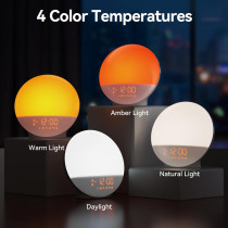 RICIAL Sunrise Alarm Clock with Light Therapy and White Noise