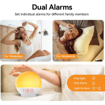 RICIAL Sunrise Alarm Clock with Light Therapy and White Noise