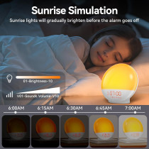 RICIAL Sunrise Alarm Clock with Light Therapy and White Noise