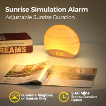 REACHER Sunrise Alarm Clock: Wake Up Light and Sound Machine