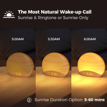 REACHER Sunrise Alarm Clock: Wake Up Light and Sound Machine