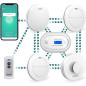 Safeliveo Wireless Interlinked Home Safety Kit: Smoke, Heat, CO Alarm + Remote - 10 Year Battery
