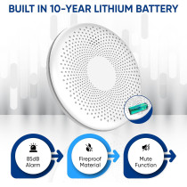 Détecteurs de Fumée Sans Fil Batterie 10 Ans Installation Facile