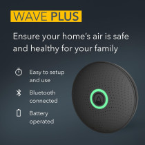 Airthings Wave Plus: Monitor Radon, CO2, and Air Quality at Home.