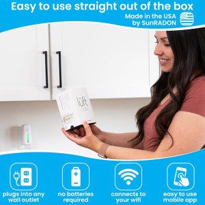 Lüft Indoor Air Quality Monitor - Accurate Radon, VOC, and CO2 Detection with WiFi, Easy Setup, and Mobile App Integration