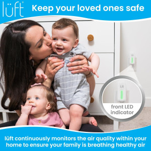 Lüft Indoor Air Quality Monitor - Accurate Radon, VOC, and CO2 Detection with WiFi, Easy Setup, and Mobile App Integration