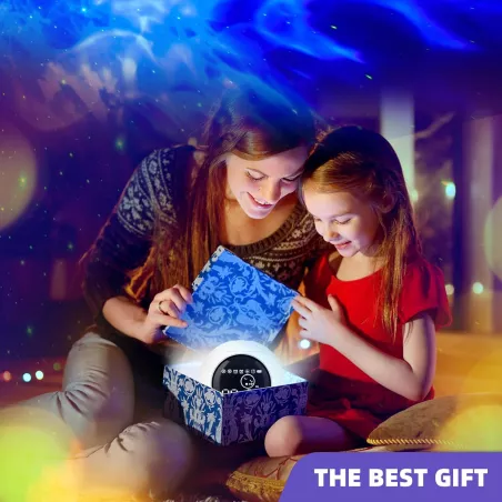 Réveil Projecteur d'Étoiles 4-en-1 avec Bluetooth & Bruit Blanc