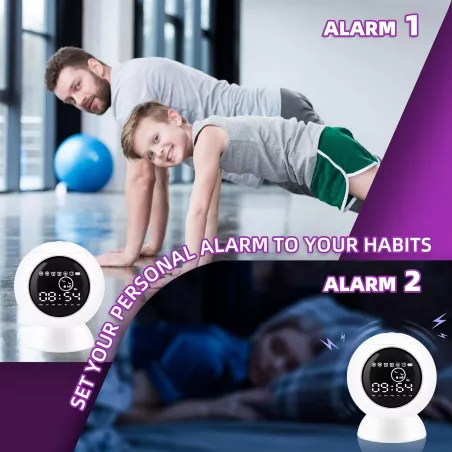 Réveil Projecteur Étoiles 4-en-1 LitEnergy : Galaxie, Sons Blancs & Bluetooth - Nuits Magiques Garanties!