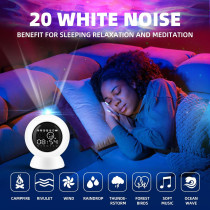 4-in-1 Star Projector Alarm Clock with Bluetooth & White Noise