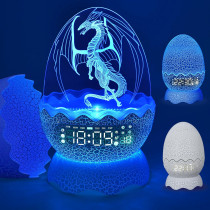 Dragon Egg Alarm Clock with Night Light & White Noise