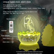 Dragon Egg Alarm Clock with Night Light & White Noise