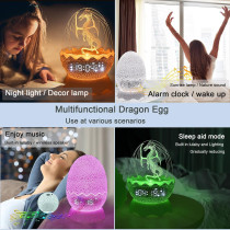 Dragon Egg Alarm Clock with Night Light & White Noise