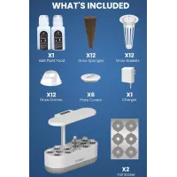 Inbloom Jardin Hydroponique dIntérieur: 12 Pots, Lumière LED Ajustable & Arrosage Automatique – Cultivez Facilement!