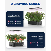 iDOO Hydroponic Garden, 12 Pods, LED Light and Fan for Indoor Growing