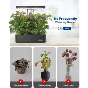 Jardin dinterieur Hydroponique iDOO, 12 Pods, Lumière LED, Ventilateur