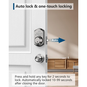 TEEHO TE001 Keyless Entry Door Lock with Keypad - Smart Deadbolt Lock for Front Door with 2 Keys - Auto Lock - Easy Installation