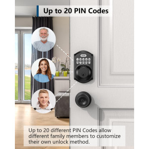 TEEHO TE001 Keyless Entry Door Lock with Keypad - Smart Deadbolt Lock for Front Door with 2 Keys - Auto Lock - Easy Installation