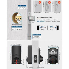 Serrure TEEHO TE001 - Entrée Sans Clé, Sécurisée et Facile à Installer