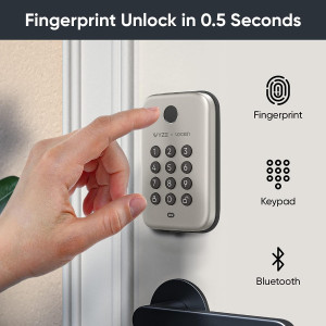 Wyze Lock Bolt, Fingerprint Keyless Entry Door Auto-Lock, Smart Bluetooth Deadbolt Replacement, Backlit Keypad, IPX5