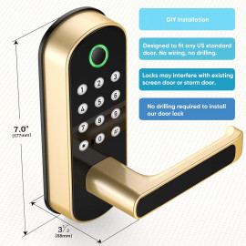 Sifely Keyless Fingerprint Smart Lock – 6 Unlock Methods,Remote Access